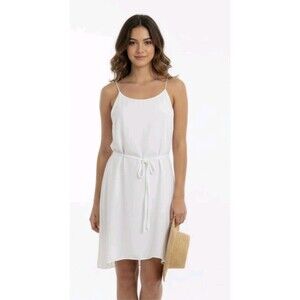 SeaShell Women's White Dress S Polyester Beach Casual Knee Length NWT